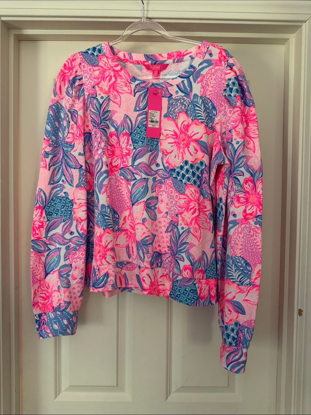 NWT Lilly Pulitzer Pink Isle Snappy Turtle Jansen Long Sleeve Sweatshirt XL